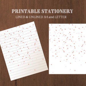 Artigos de papelaria para impressão Falling 4 You / Lindo papel estacionário para impressão / Papel para escrever minimalista / Download digital / Carta / A4
