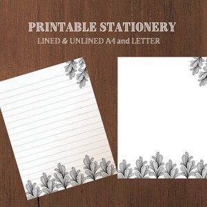 Faça seus próprios artigos de papelaria para colorir / Lindo papel para impressão / Papel para escrever / Download digital / Carta / A4