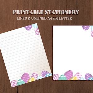 Papelaria para impressão com tema de Páscoa / Lindo papel estacionário para impressão / Papel para escrever minimalista / Download digital / Carta / A4