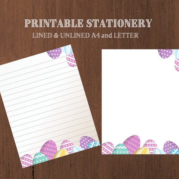 Easter Themed Printable Stationery / Beautiful Printable Stationary Paper / Minimalist Writing Paper / Digital Download / Letter / A4