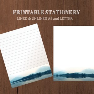 Artigos de papelaria para impressão Serenity / Lindo papel estacionário para impressão / Papel de escrita minimalista / Download digital / Carta / A4