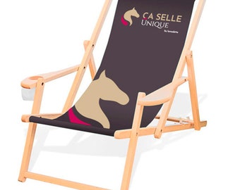 Chaise longue avec accoudoirs avec votre logo/motif (impression par transfert)