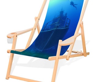 PHOTO PRINT Chaise longue avec accoudoirs imprimés avec votre photo sur toute la surface