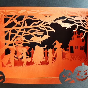 Carte popup Halloween 3D faite main