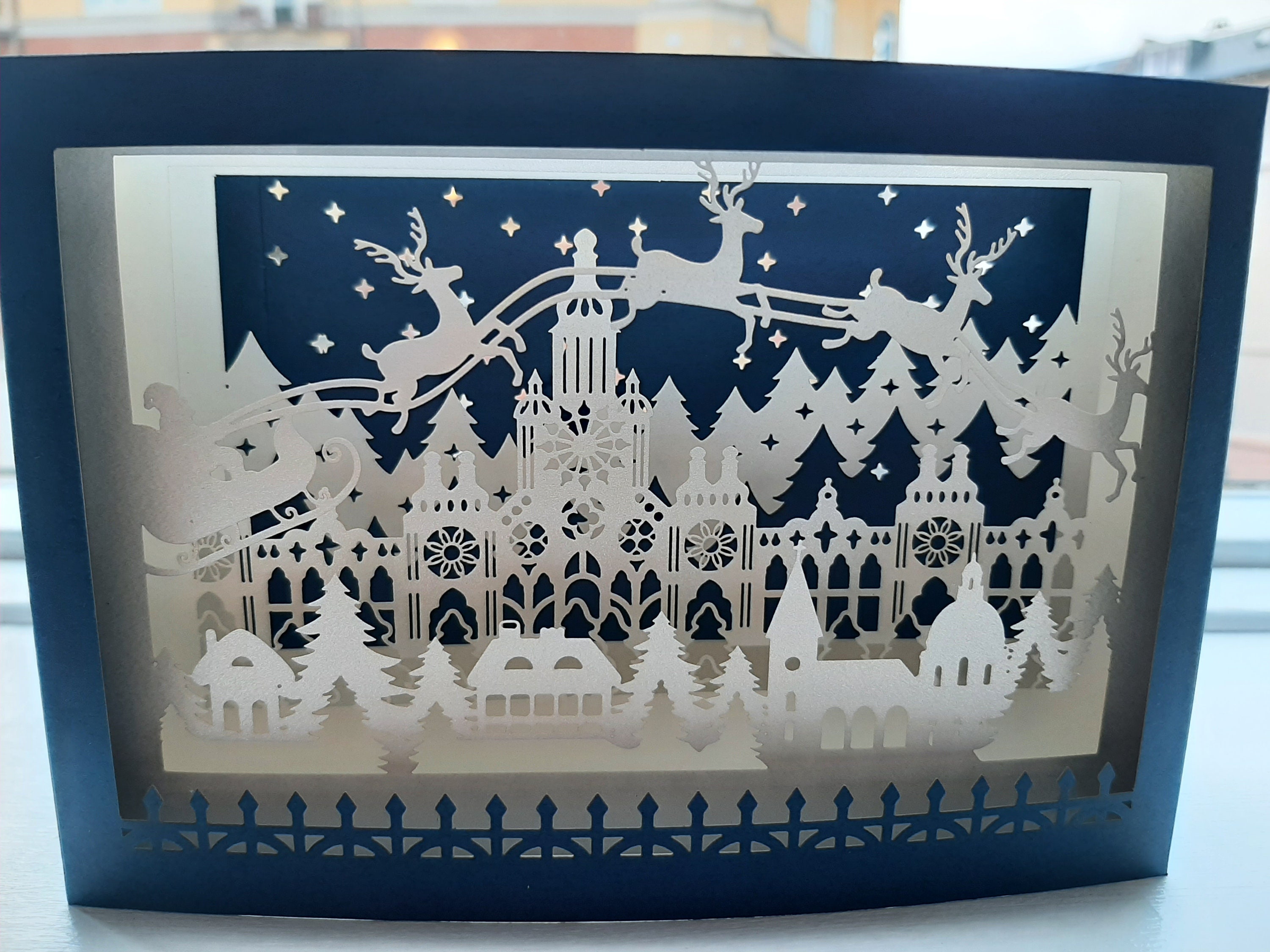 Christmas popup card, Handmade(1piece)