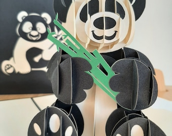 Panda Popup card, Handmade