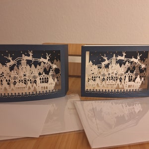 Weihnachts Popup Karte(2 Stück) in gleichem Design