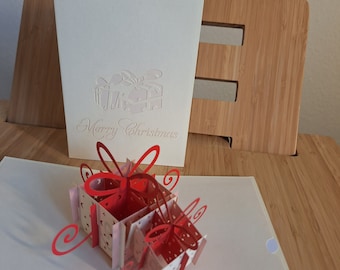 Christmas card with Popup Presents, Handmade