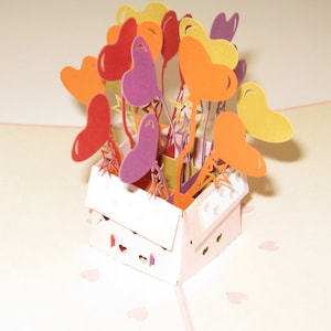 Happy Birthday, Luftballons, Popup, Origami, Feiern, Geburtstagskarten, Grußkarten, Handgemacht