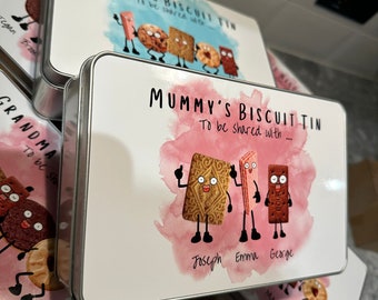 Personalised Biscuit Tin | Mummy’s Tin | Nanny’s Biscuits | Mothers Day | Grandma Gift | gifts for grandparents | Birthday | Mum | Nan |