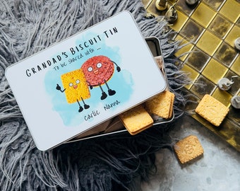 Personalised Biscuit Tin | Grandad’s Tin | Dads Biscuits | Fathers Day | Step Dad | Daddy’s gift | gifts for grandparents | Birthday gift