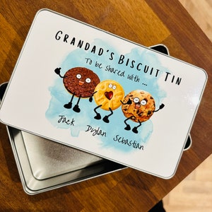 Personalised Biscuit Tin | Grandad’s Tin | Dads Biscuits | Fathers Day | Step Dad | Daddy’s gift | gifts for grandparents | Birthday gift