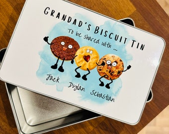 Personalised Biscuit Tin | Grandad’s Tin | Dads Biscuits | Fathers Day | Step Dad | Daddy’s gift | gifts for grandparents | Birthday gift