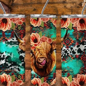 Highland cow tumbler, cow tumbler, gift idea, girl gift, gift for girl, Christmas gift, sublimation tumbler, Western tumbler, cute tumbler