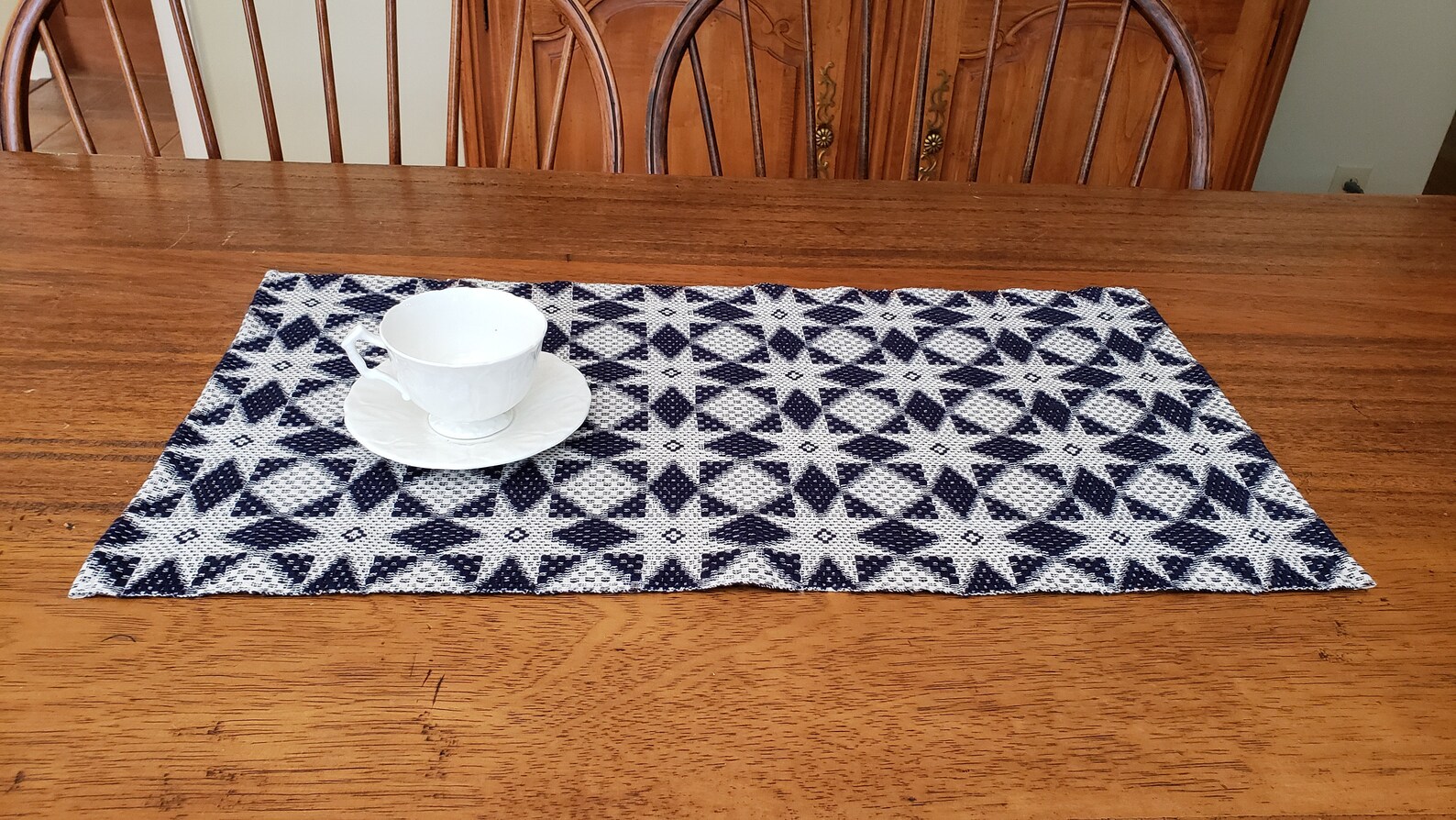 Handwoven Table Runner in Traditional star and Diamond Pattern. Etsy