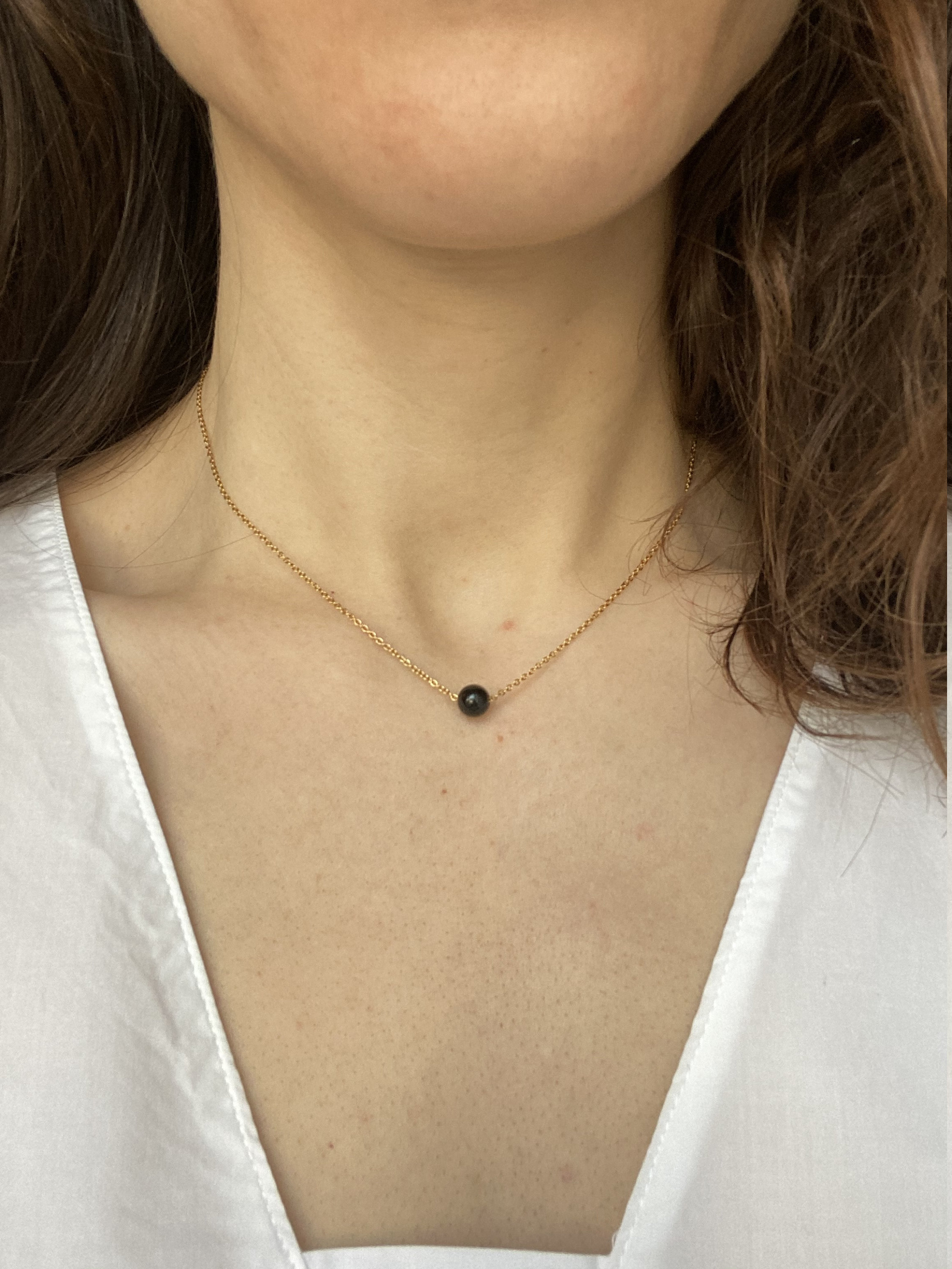Natural Obsidian Stone Necklace, Minimalist Black Birthstone, Reiki E…