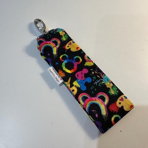 Handmade Disney themed fabric ear holder keyring - Walt Disney World Epcot Festival of Art