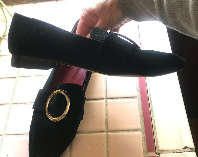 CELINE 25S SERIN CHUNKY LOAFERS 50MM IN BLACK SUEDE