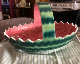 Shafford Original frm Japan GORGEOUS must have ceramic Watermelon Bowl Basket