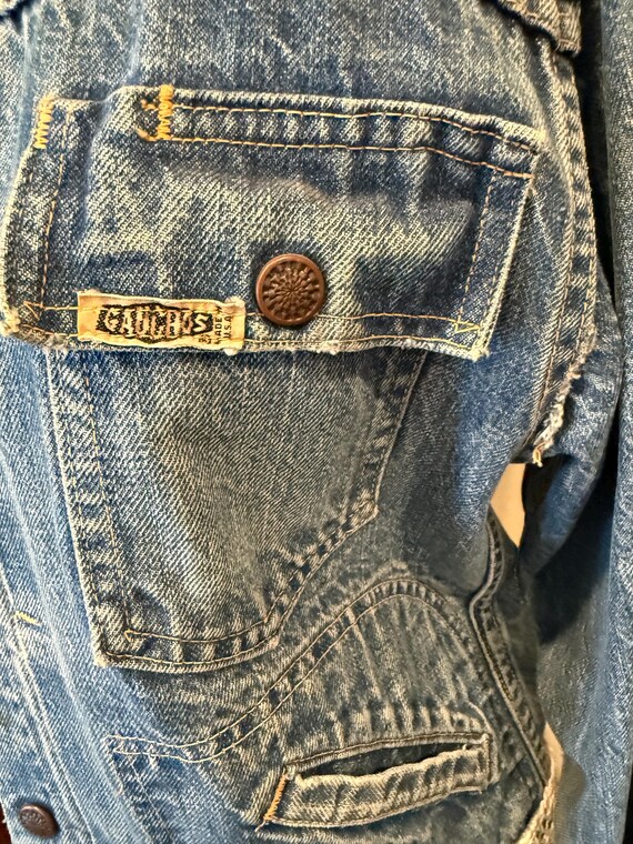 Vintage Custom Gaucho Jean Jacket: Antique Lace U… - image 2