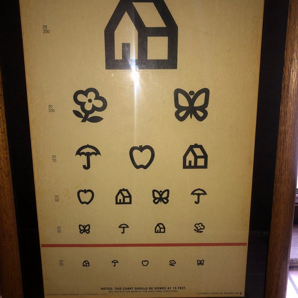 Optometry Children’s Eye Chart vintage from 60s