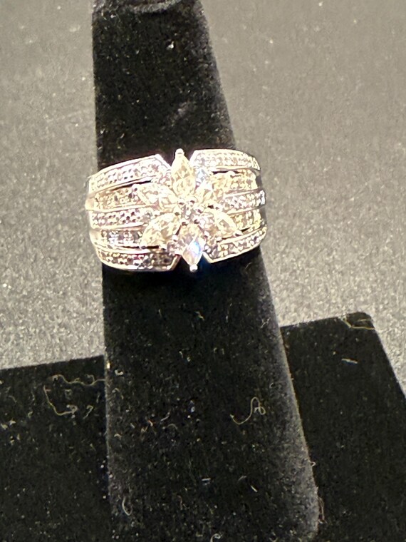 Simulation diamond ring with platinum clad sterli… - image 4