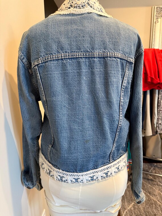 Vintage Custom Gaucho Jean Jacket: Antique Lace U… - image 6