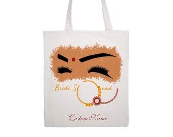 Bride Squad Tote Bag | Customisable Indian Bridesmaid Proposal, Indian Bridesmaid Proposal Gift Box, Indian Bridesmaid Gift, Indian Wedding