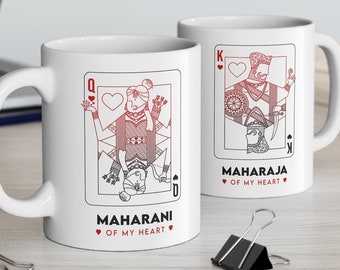 Indian Couple Mug | His and Hers Mug, Maharani and Maharaja Mugs, Mr and Mrs Mugs, Couple Gift Idea, Tamil, Microwave and Dishwasher Safe