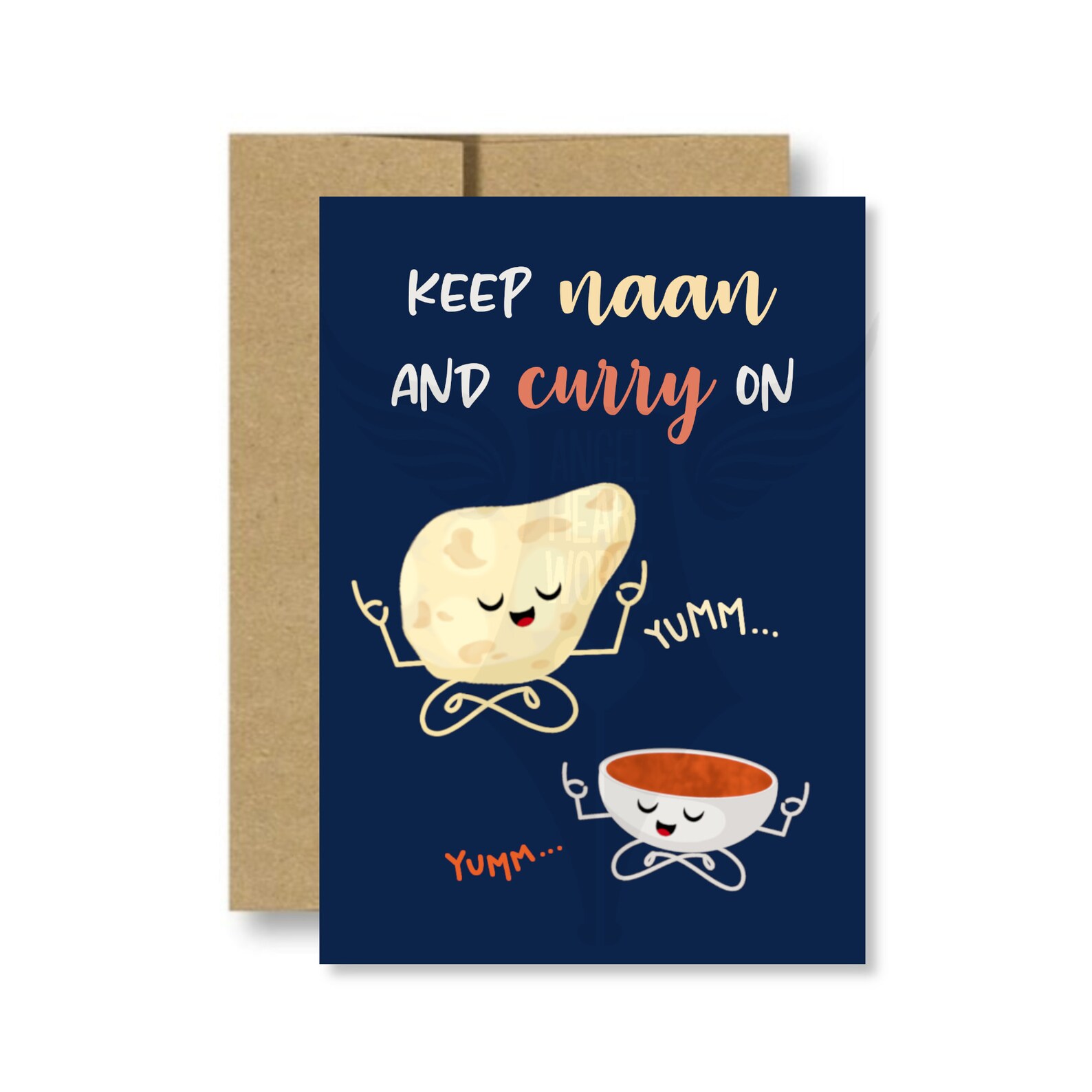 Keep Naan & Curry On Funny Indian food pun card Indian Etsy