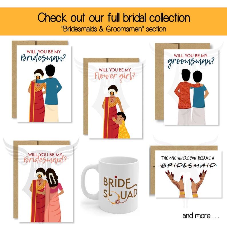 Friends Themed Indian Bridesmaid Card Indian Bridesmaid Proposal Card, Indian Bridesmaid Gift, Indian Bride Squad Proposal, Desi Wedding image 5