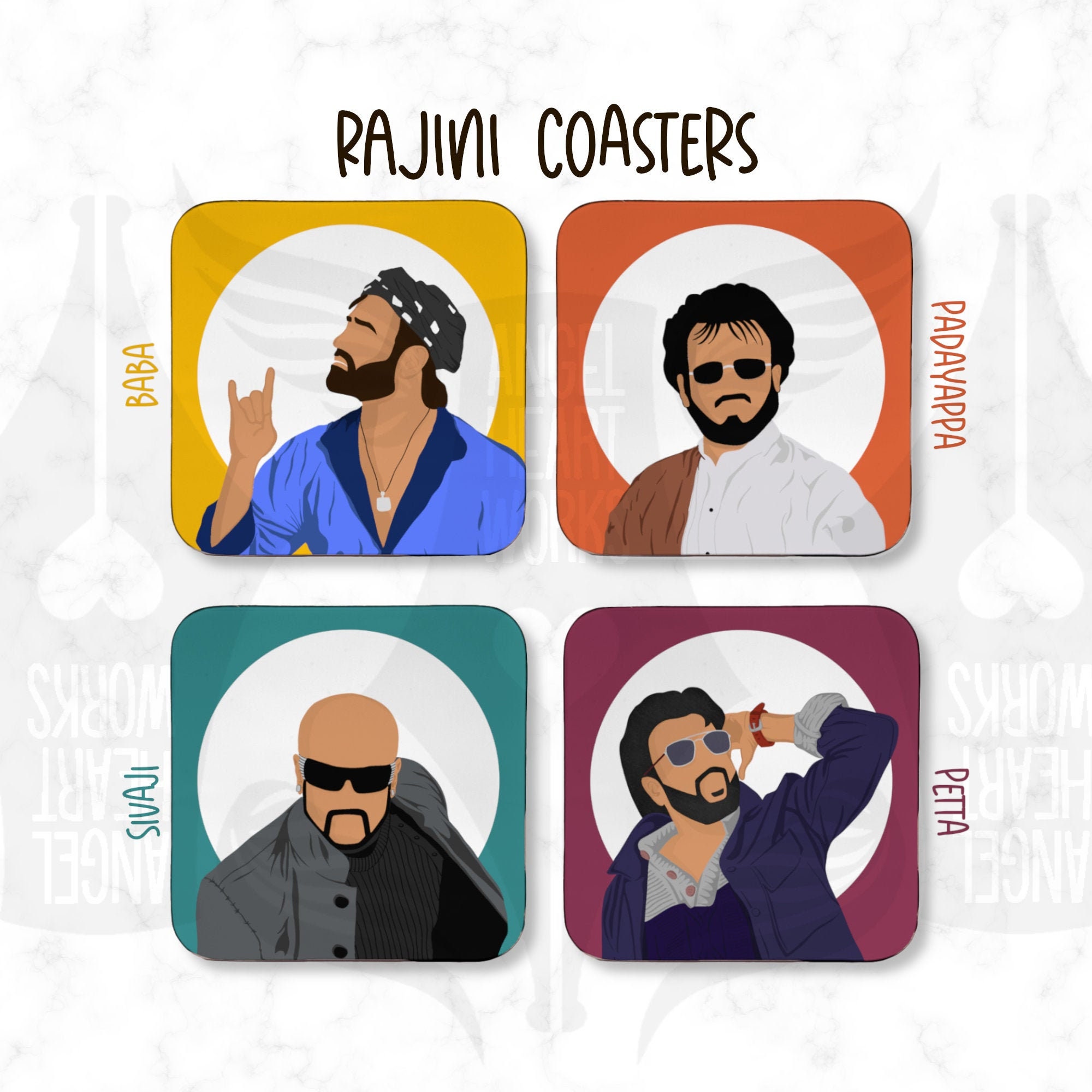 Individual Rajini Coaster Mix & Match Coaster Set Tamil - Etsy Singapore Individual Rajini Coaster Mix & Match Coaster Set Tamil - Etsy Singapore