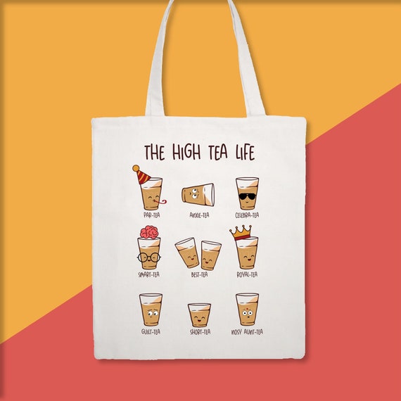High Tea Pun Tote Bag Funny Indian Tote Bag South Indian - Etsy High Tea Pun Tote Bag Funny Indian Tote Bag South Indian - Etsy