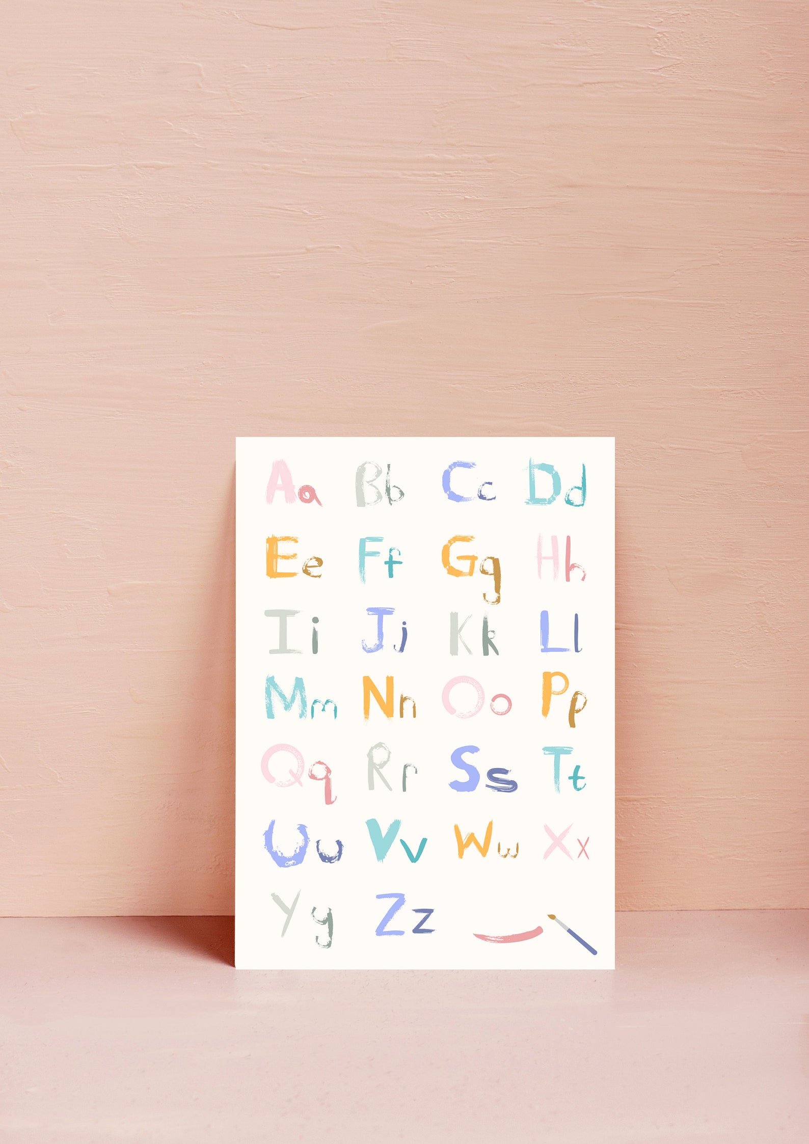 Alphabet Print ABC Pastels Alphabet Poster for Nursery Child | Etsy
