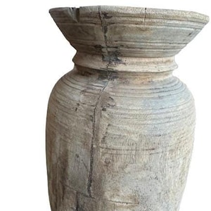 Primitive Wood Honey Pot | Tall | India | Antique