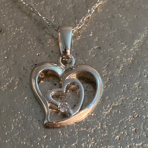 Legends Double Heart Silver Necklace