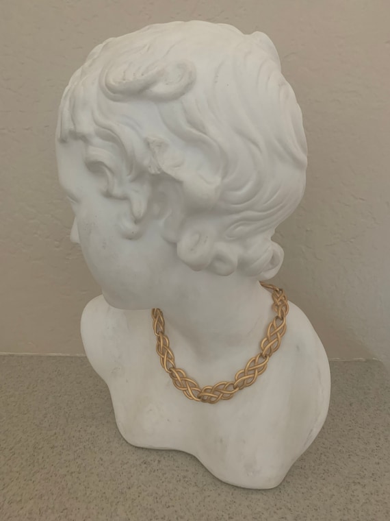 Anne Klein Vintage 1980's Brushed Gold Necklace | - image 2