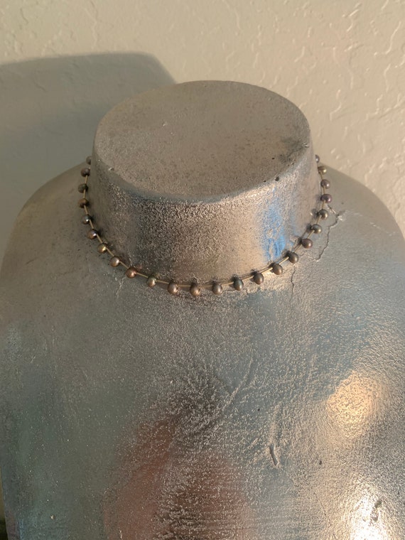 Seed Pearl Bronze Choker