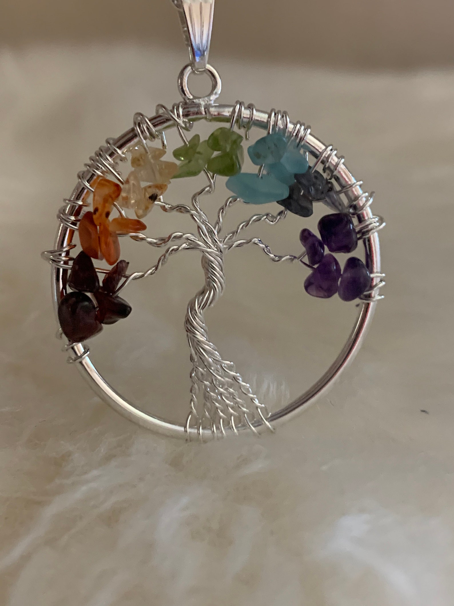 Chakra Tree of Life Pendant or Charm - Etsy