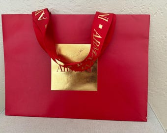 ARMANI EXCHANGE Empty Black Paper Shopping Bag 15.75 X 12 Etsy