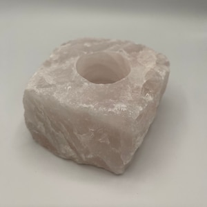 Rose Quartz Tealight Candle Holder | Natural Stone | NWT