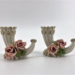 Dresden Trumpet Vases | Pair | Antique