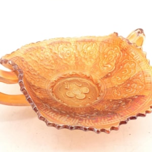 Fenton Persian Medallion Carnival Glass Bon Bon Dish | 2 Handle | Antique