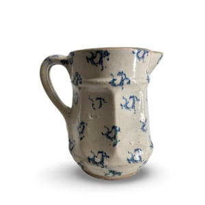 Spongeware Pitcher or Ewer | 7.5&quot; H | Antique