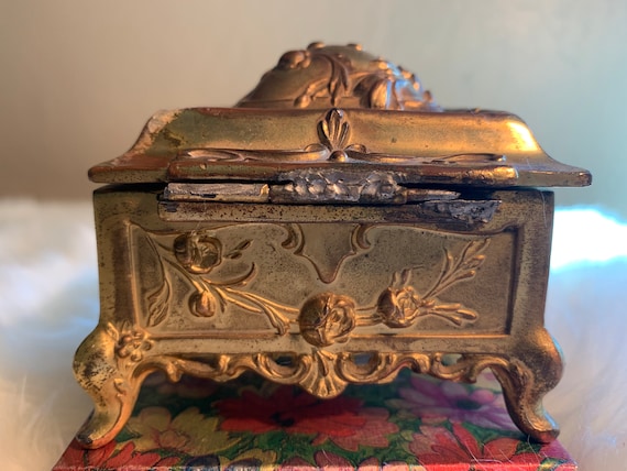 Gold Ornate Art Nouveaux Jewelry Box/Trinket Box/… - image 2