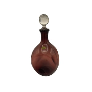 Cambridge 1070 36 oz Amethyst Pinch Decanter | Clear Round Stopper | Vintage