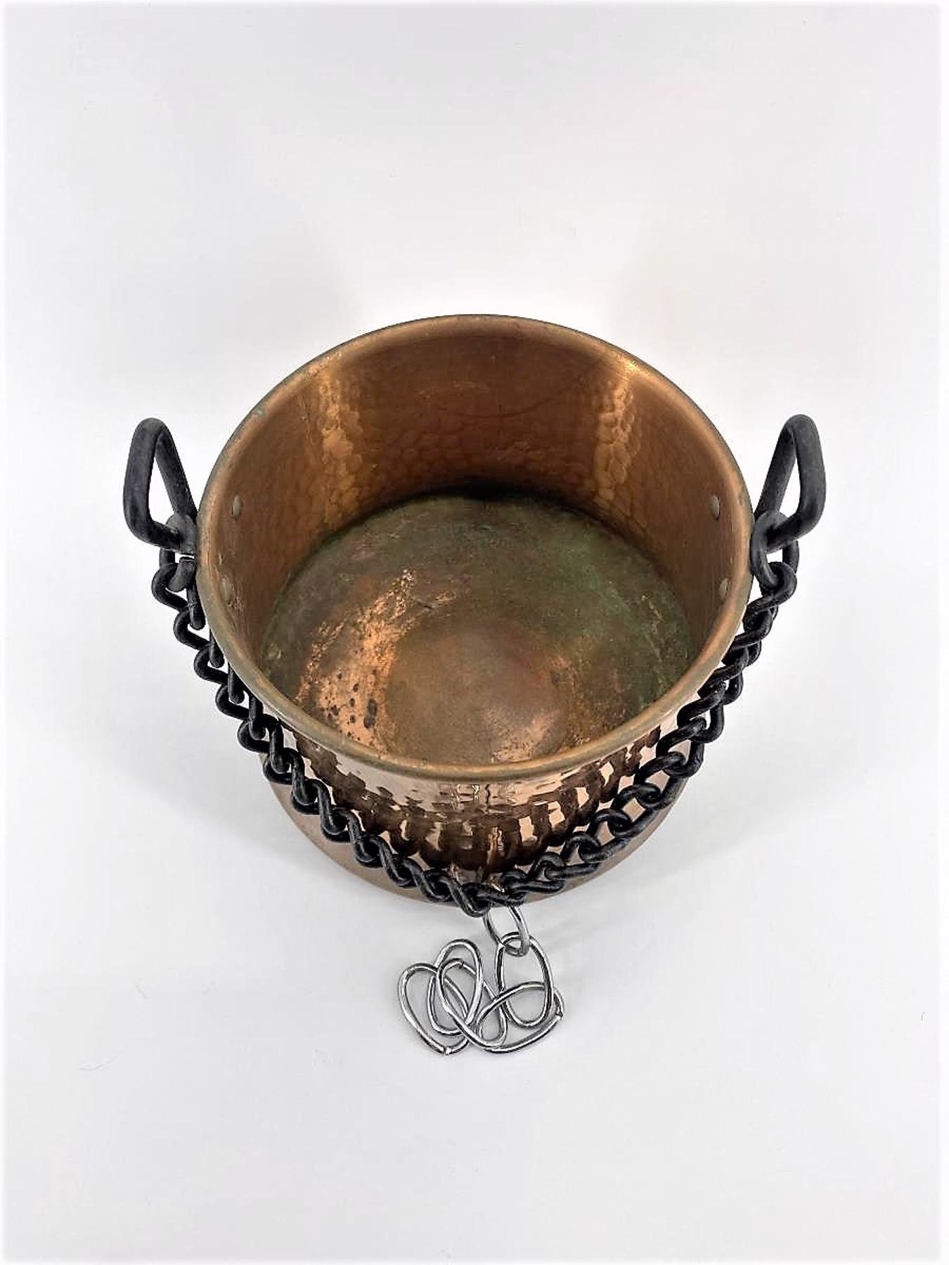 Hanging Copper Pot Hanging Copper Planter Cauldron Etsy