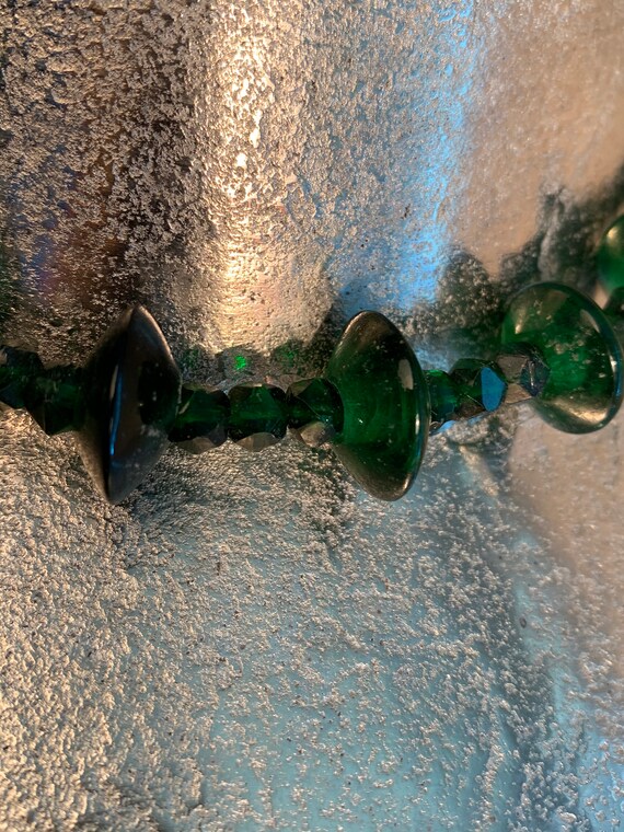 Vintage Green Glass Bead Choker - image 2