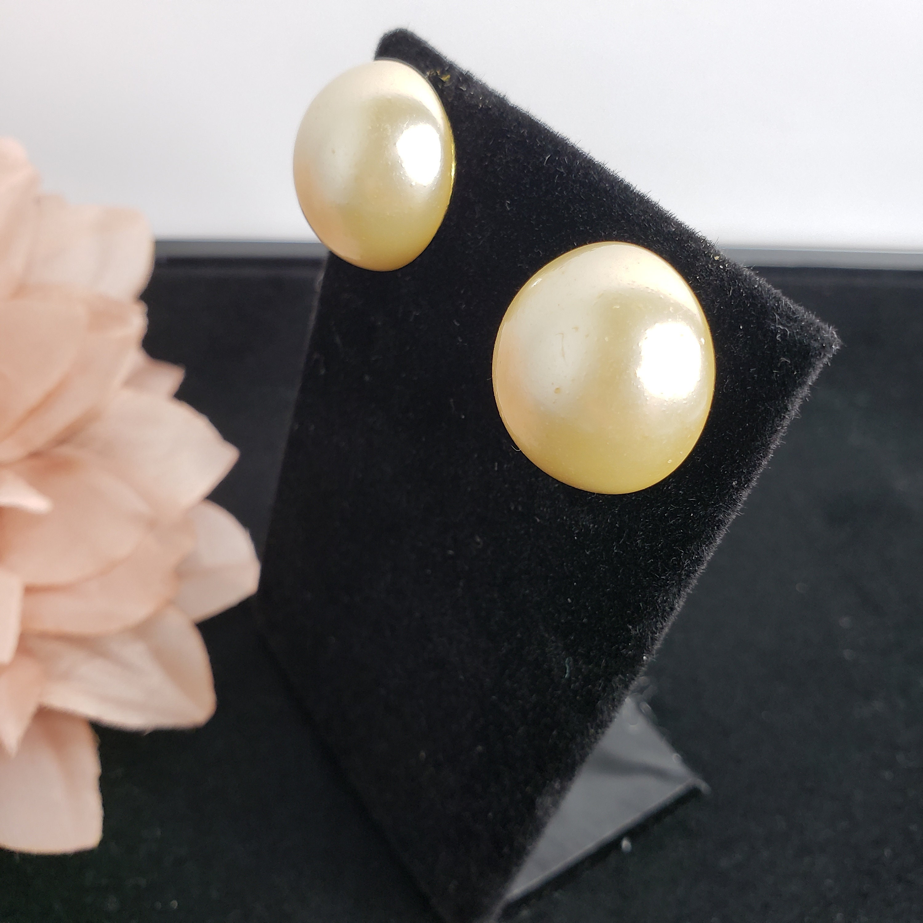 Joan Rivers Pearl Pierced Earrings Etsy