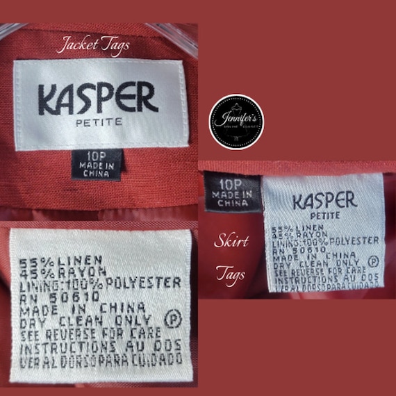 Kasper Petite Women's Rust Linen/rayon 2-piece Jacket & Skirt Suit 
